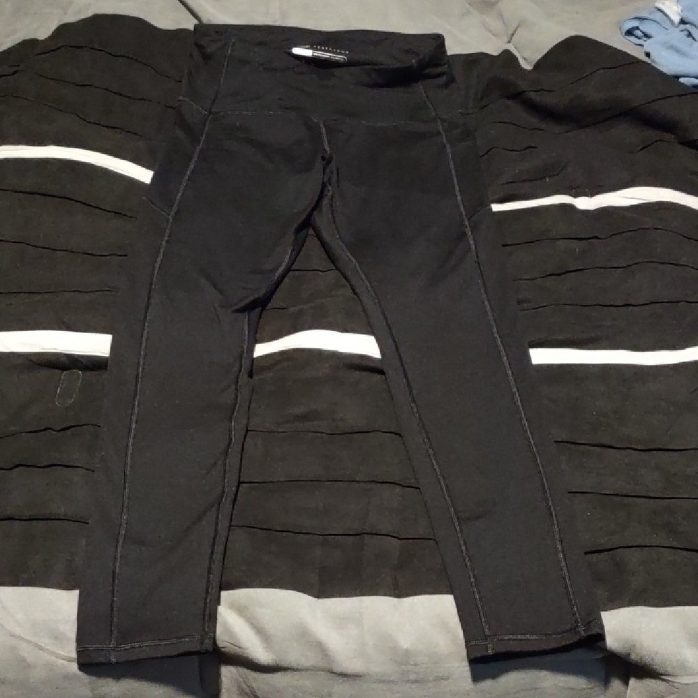 HeathYoga Black Fleece Lined Leggings Womens M